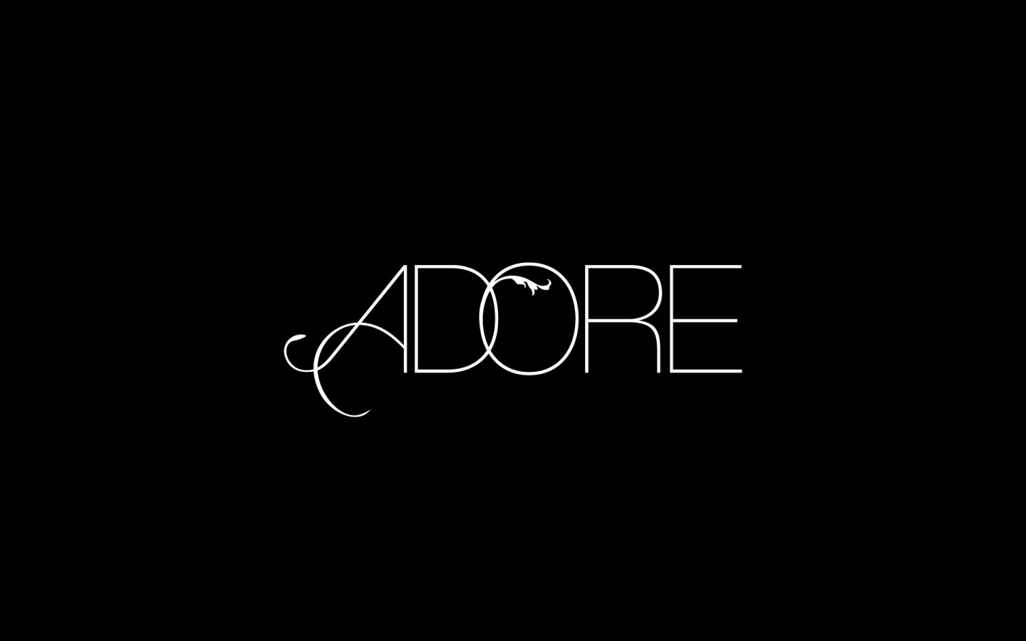 Adore Boutique Cleethorpes, Logo Design Mono Reversed