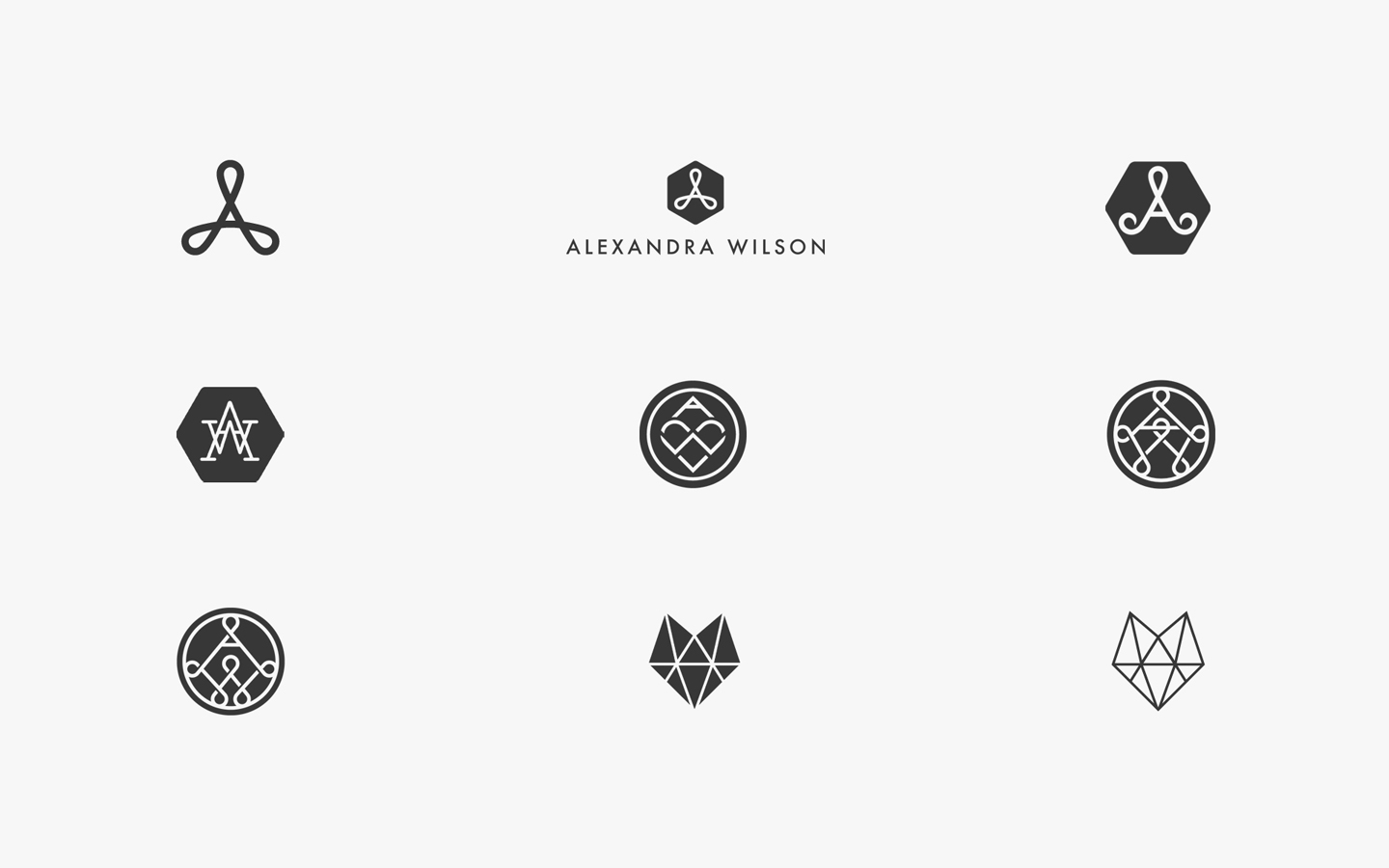 Alex Wilson Logo Design, in Development