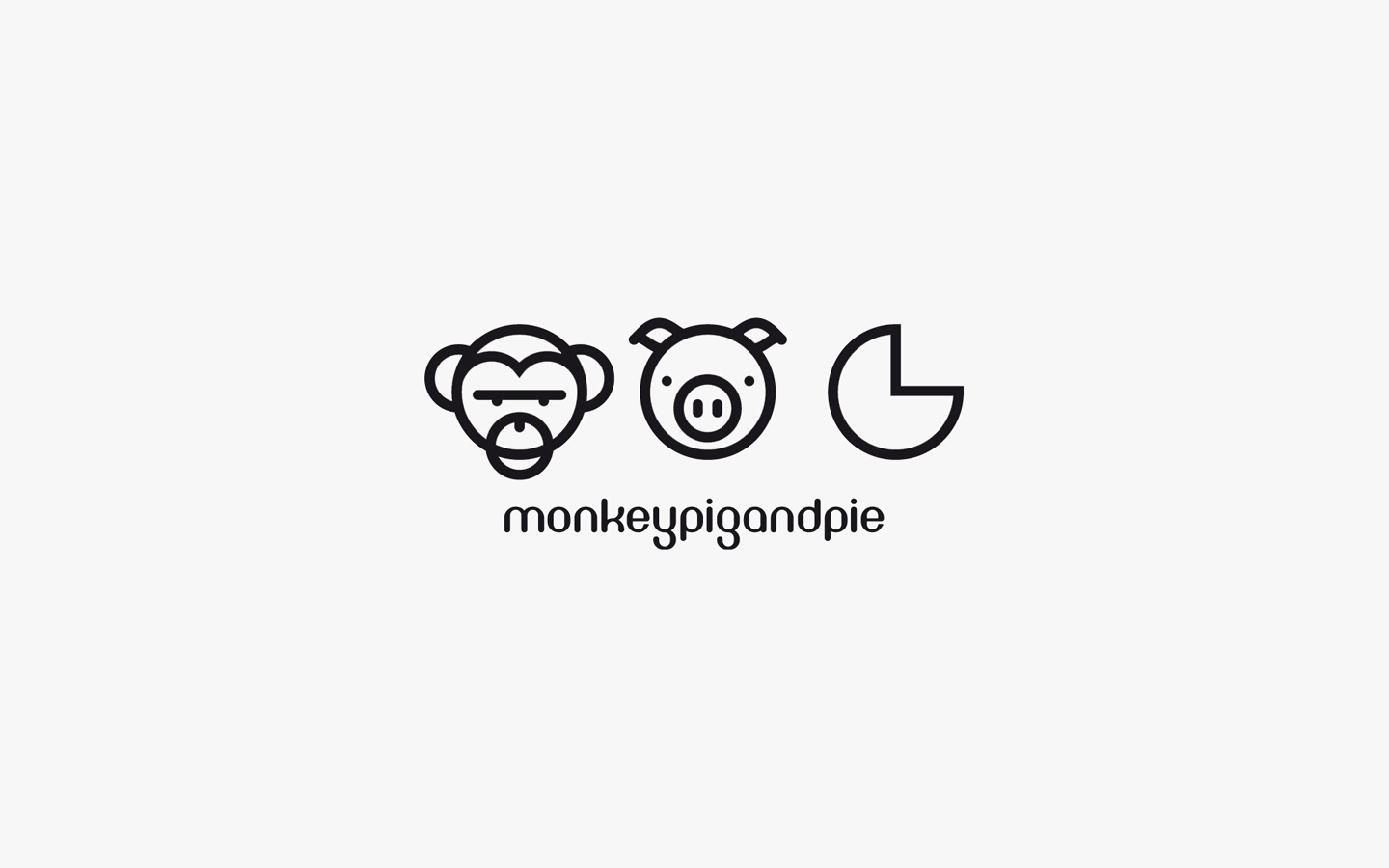 Monkey Pig and Pie, Logo Design Mono