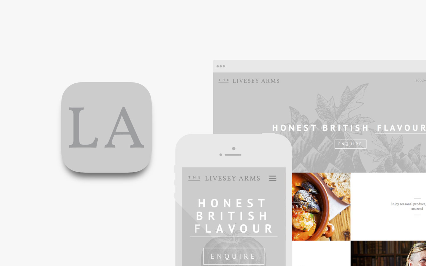 The Livesey Arms, Logo Design in IOS Icon and Responsive Website